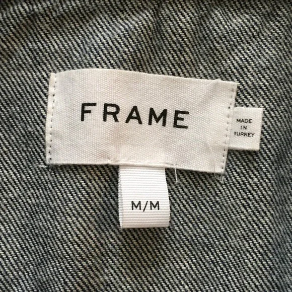 NWOT Frame Denim Jean Mini Dress Size M Oversized Details Short Sleeve - Picture 6 of 7